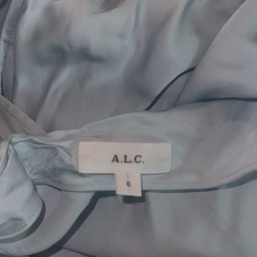A.L.C. Pale Blue One-Shoulder Ruched Maxi Dress - Picture 8 of 14
